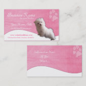 HundeVisitenkarten:: Maltesischer Welpe Visitenkarte (Vorne/Hinten)