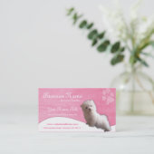 HundeVisitenkarten:: Maltesischer Welpe Visitenkarte (Stehend Vorderseite)