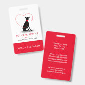 Hundewalker / Haustierpflege Sitzen  Ausweis (Front & Back)