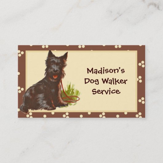 Hundewalker/ Sitzplatzkarte Visitenkarte (Vorderseite)