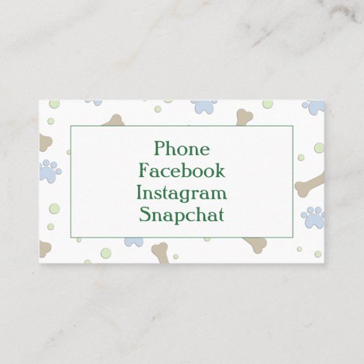 Hundewalker Visitenkarte (Rückseite)