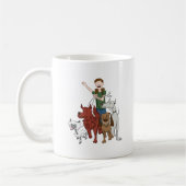 Hundewanderer-Cartoon Kaffeetasse (Links)