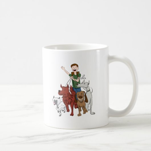 Hundewanderer-Cartoon Kaffeetasse (Rechts)