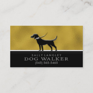 Hundewanderer-Imitat-Gold u. schwarze Visitenkarte