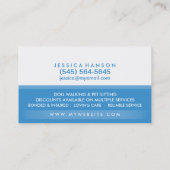 Hundewanderer-kundenspezifische blaue u. weiße visitenkarte (Rückseite)