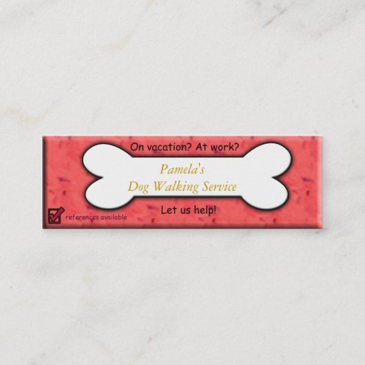 Hundewanderer Mini Visitenkarte (Vorderseite)