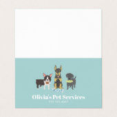 Hundewanderer und Haustier-Modell Visitenkarten (Außenseite Aufgefaltet)