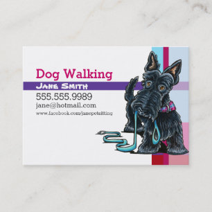 Hundewandererscottie-Rosa-lila kariertes Visitenkarte