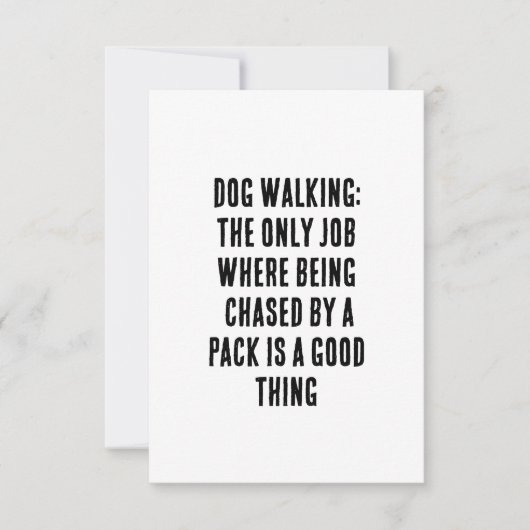Hundewandern: Der einzige Job, an dem man vorbeija Dankeskarte (Vorderseite)