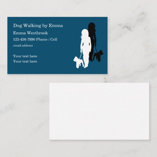 Hundewanderservice Einfach modern Visitenkarte (Vorne/Hinten)