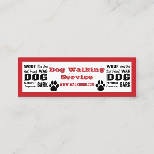 Hundewanderservice Mini Visitenkarte (Vorderseite)