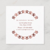 Hundewanderung in Form eines Kreises Rose Goldfarb Quadratische Visitenkarte (Rückseite)