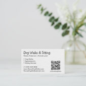 Hundewanderungen und Sitzen | QR Code Business Car Visitenkarte (Stehend Vorderseite)