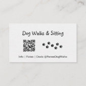 Hundewanderungen und Sitzen | QR Code Business Car Visitenkarte (Rückseite)