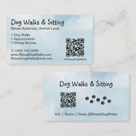Hundewanderungen und Sitzen | QR Code Business Car Visitenkarte