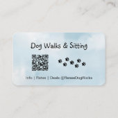 Hundewanderungen und Sitzen | QR Code Business Car Visitenkarte (Rückseite)