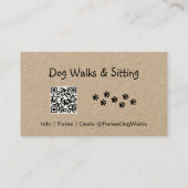 Hundewanderungen und Sitzen | QR Code Business Car Visitenkarte (Rückseite)