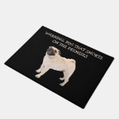 Hundewarnung des Mops Fußmatte (Schrägansicht)