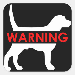 Hundewarnung Quadratischer Aufkleber