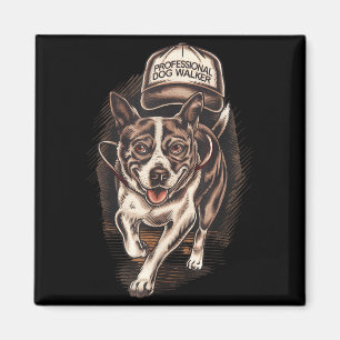 Hundewecker-Profi-Hundeausführer-Mütze Grafik Magnet