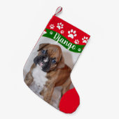 Hundeweihnachtsfeste Strümpfe - Personalisiertes F Kleiner Weihnachtsstrumpf (Vorderansicht (hängend))