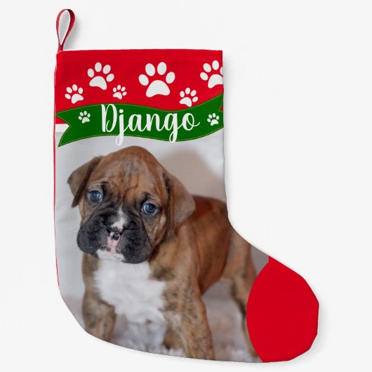 Hundeweihnachtsfeste Strümpfe - Personalisiertes F Kleiner Weihnachtsstrumpf (Vorderseite)