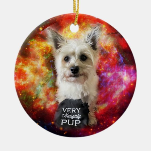 Hundeweihnachtsverzierung Steinhaufen-Terriers Keramik Ornament (Vorne)