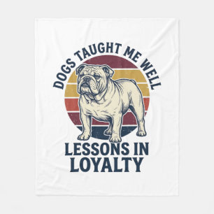 Hundeweisheit-Shirt Vintage Bulldogge Lektion Graf Fleecedecke