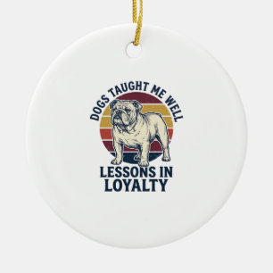 Hundeweisheit-Shirt Vintage Bulldogge Lektion Graf Keramik Ornament