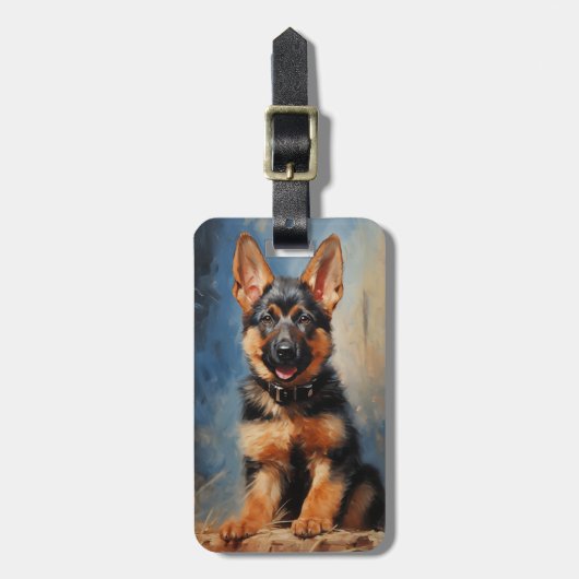 Hundewelpe Gepäckanhänger (Vorderseite vertikal)