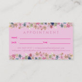 Hundewelpen Blumen | Rosa Haustiertermin Visitenkarte (Rückseite)