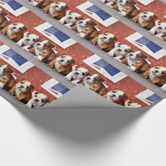 Hundewelpen Geschenkpapier (Ecke)
