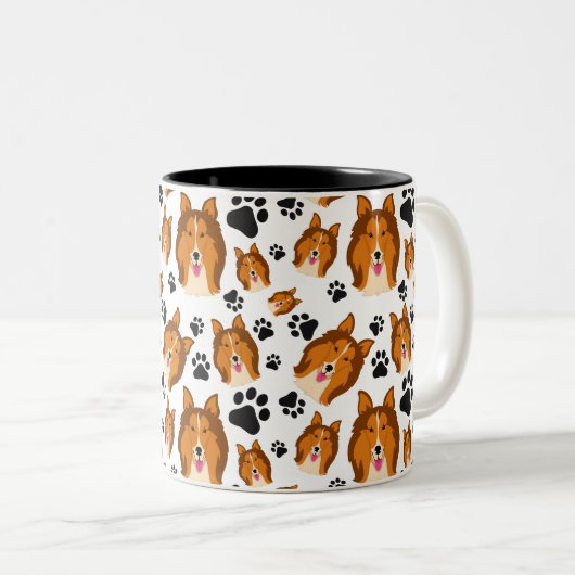 Hundewelpen-Tatzen die Zweifarbige Tasse (VorderseiteRechts)