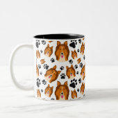 Hundewelpen-Tatzen die Zweifarbige Tasse (Links)
