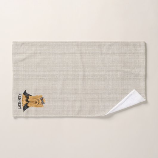 Hundeyorkshire-Terrier Yorkie Welpen-| Badhandtuch Set (Handtuch)