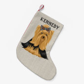 Hundeyorkshire-Terrier Yorkie Welpen-| Kleiner Weihnachtsstrumpf (Vorderansicht (hängend))