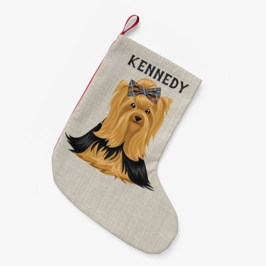 Hundeyorkshire-Terrier Yorkie Welpen-| Kleiner Weihnachtsstrumpf (Vorderansicht (hängend))