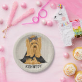 Hundeyorkshire-Terrier Yorkie Welpen-| Pappteller (Party)