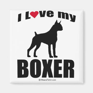 "HUNDEzucht" - BOXER - "ICH LIEBE MEIN BOXER " Magnet