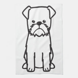 Hundezucht-Cartoon Brüssels Griffon Geschirrtuch