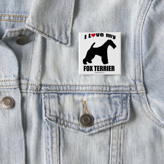 "HUNDEzucht" - FUCHS-TERRIER - "ICH LIEBE MEIN Button (Beispiel)