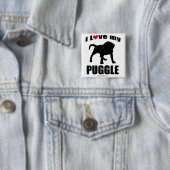 "HUNDEzucht" - PUGGLE - "ICH LIEBE MEINE PUGGLE " Button (Beispiel)