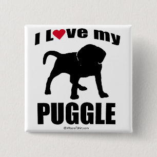 "HUNDEzucht" - PUGGLE - "ICH LIEBE MEINE PUGGLE " Button