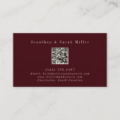 Hundezüchter QR-Code Zwinger Monogramm Burgunder E Visitenkarte (Rückseite)