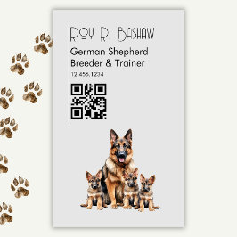 Hundezüchtertrainer Deutscher Schäferpuppy QR Code Magnetische Visitenkarte