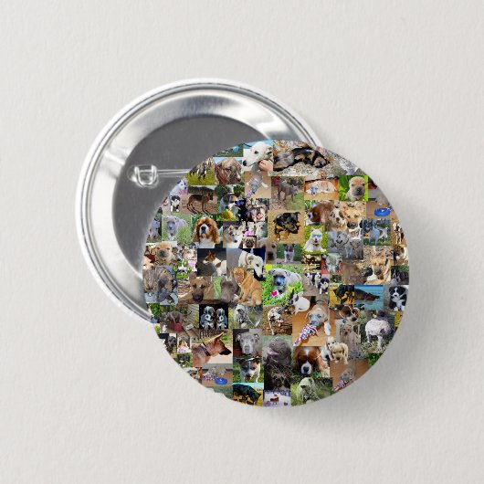 Hundfoto Collage, Button (Vorne & Hinten)