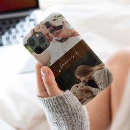 Hundfoto Collage Rustic Wood, Case-Mate iPhone Hülle