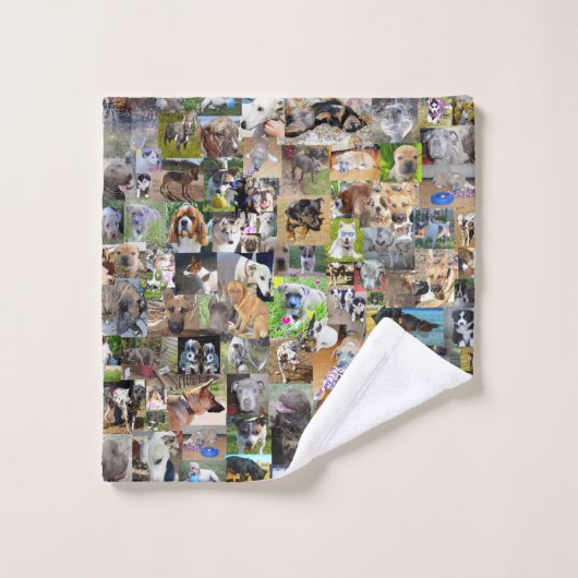 Hundfoto Collage, Waschlappen (Waschlappen)
