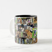 Hundfoto Collage, Zweifarbige Tasse (Vorderseite Links)