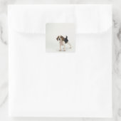 Hundhund Quadratischer Aufkleber (Tasche)